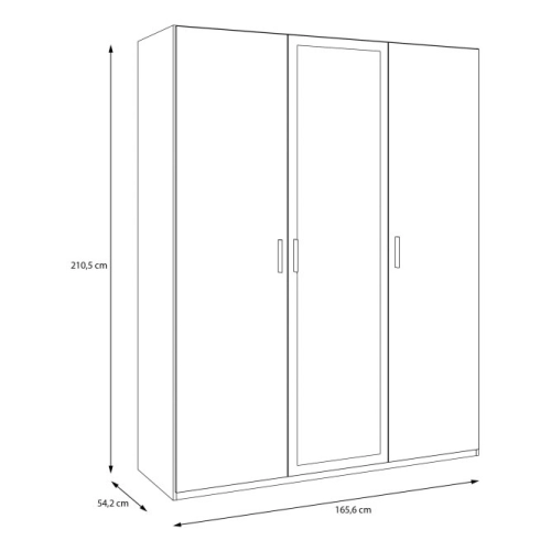 Szafa z lustrem 170 cm Dąb Piaskowy / Uni Wolfram Szary